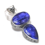 Sapphire(Simulated) 925 Sterling Silver Jewelry Pendant 2.84 q4y69