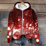 Naiste jakid pikkade varrukatega lukuga tr&uuml;kiga pealisr&otilde;ivad vabaaja jakid L punane