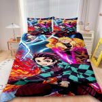 Tekikate Demon Slaye 3D Peen Muichiro Tokito Anime Digitaaltr&uuml;kiga Voodipesu Komplekt Tekk Voodi Noorte Kodu Dekoor Poiste Kingitus 140x210cm