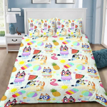 Kohandatud Multikas B-Blueys Bandit Chilli Tekikott Padjap&uuml;&uuml;r Voodipesukomplekt T&auml;iskasvanud Poiss T&uuml;druk Magamistuba Lapsed &Uuml;hekohaline Kahekohaline EU Single 135x200cm