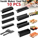 10 tk/komplekt DIY Sushi valmistamise komplekt Rullsushi valmistaja Riisirulli vorm K&ouml;&ouml;gitarbed Jaapani sushi keetmise t&ouml;&ouml;riistad K&ouml;&ouml;gitarbed