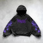 ZYLLO Retro Gooti Graafilise Tr&uuml;kiga Hip Hop Kapuutsiga Pusa Meestele Y2k Grunge Punk Vabaaja Lahtine Pullover Naiste T&auml;navamoe Dressipluus Kapuutsiga XL