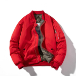 Meeste bomberjakk &Uuml;hev&auml;rviline S&uuml;gis Talv Piloodijakk Naiste Vintage Mood Kapuutsiga Pesapallimantel Vabaaja Tuulejope Parka Punane Roosa L red