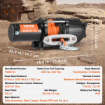 SucceBuy 4500lbs ATV/UTV Elektriline Vints 12V 39ft S&uuml;nteetilise K&ouml;iega Traadita ja Juhtmega Kaugjuhtimispuldiga IP55 Veekindel Jeepi jaoks