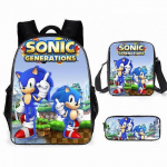 Sonic algklassilapse koolikott kolmeosaline komplekt anime multifilmikott &otilde;lakott pliiatsikott 23-NMAOV