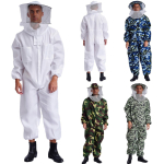 Kvaliteetne puuvillane mesindussuitsuits, t&auml;ielik ja poolkeha kaitse, mesilastikindel riietus Five Star Full Body Suit XL gray