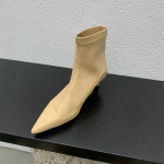 Mood Terava Ninaga Pahkluuni Naiste Chelsea Saapad Seksikad Keskmise Kontsaga Kingad Talvemood Uus Br&auml;nd 2024 Disainer Kleit K&otilde;ndimiseks Mujer Zapatos 35 aprikoosi