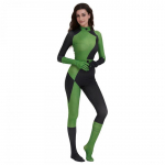 Shego/Kim Possible Cosplay Bodysuit Lastele & T&auml;iskasvanutele Halloweeni Kost&uuml;&uuml;m Rollim&auml;ngu &Uuml;likond S roheline