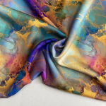 Digitaalselt tr&uuml;kitud viskoos-siid-puuvillane kangas V&auml;rviline suvine siidine pehme hingav kleit Qipao Viskoos-puuvilla segu R&otilde;ivaste materjal 145X100CM