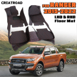 Car Floor Mats For Ford Ranger 2015 2016 2017 2018   auto automobile carpet cover interior accessories 3-RED-BLACK