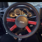 Hand-stitched Black leather non-slip car steering wheel cover For Jeep Wrangler (JK) 2007 2008 2009 2010 2011 Parts smooth leather