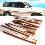 Auto kere kleebism&auml;rgid Embleemid Toyota Land Cruiser 100 LC100 1998-2007 jaoks Auto k&uuml;ljeribad K&uuml;ljeliistud Vin&uuml;&uuml;lkleebised TJ-030 brown