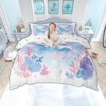 Homewish Armas Axolotli Tekikate Komplekt Kawaii Mereeluga Loomastikuga Voodipesu Komplekt Merielu Salamander Tekikate Komplekt EU Single(135*200cm)3pcs gray