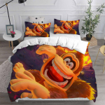 D-Donkey K-Kong B-Bananza Voodipesukomplektid &Uuml;he-/Kaheinimese Suurused Tekikottkomplekt 2/3 Osaline Komplekt Kingitused M&auml;nguritele Lastele T&auml;iskasvanu Suurus AU Single(140*210cm)3pcs orange