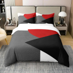 Geomeetriline tekikottide komplekt 3 tk Magamistoa sisustus lastele Kaksiksuuruses tekikoti komplekt Triibulised voodipesukomplekt 2 padjapuuriga EU Single(135*200cm)3pcs white