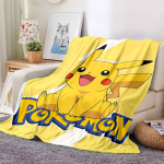 1 tk Pikachu Pok&eacute;mon flanelltekk, pehme, nahas&otilde;bralik, digitaalse tr&uuml;kiga, saadaval erinevates suurustes perele, s&otilde;pradele, s&uuml;nnip&auml;evaks 130x150cm yellow