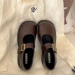 Kevadised Briti stiilis naiste Mary Jane kingad &Uuml;ldised &Uuml;mar nina Pehme tallaga kingad Naiste Elegantne Paks kontsaga Nahast &Uuml;ksikkingad 35