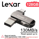 Lexar 128GB OTG Type-C USB-m&auml;lupulk 2-IN-1 USB 3.2 Type-C kahekordse pordiga U-m&auml;lupulgad Type-A 32GB 64GB 256GB u-disk Kuni 130 MB/s M&auml;lupulk telefoni ja arvuti jaoks &middot;128GB