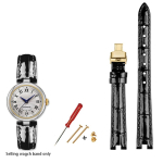 Tissot 1853 Grace Petite Beauty naistekella jaoks - T126010A Nahast kellarihm augukujundusega 12mm 14mm 14mm gray