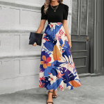 L&uuml;hikeste varrukatega naiste kleit Vabaaja lendlev A-l&otilde;ikeline Midi T-s&auml;rkkleit taskutega &Uuml;mmarguse kaelusega Puhkuse Boho Rannakleidi S roosa