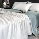 Tencel suvine jahutav tekikomplekt 4-osaline j&auml;ise siidi konditsioneeritekk pestav &otilde;huke voodipesu magamistoa jaoks Single Quilt 150x200cm white