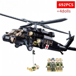 692 tk S&otilde;jaline UH-60L Meditsiinilise P&auml;&auml;stehelikopteri ehitusklotsid Black Hawk Helikopteri Mudel Mini Nukudega Hariv M&auml;nguasi Kingitus No Box