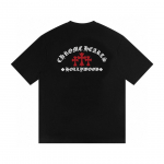 T03 CHROME HEARTS 2026 Suvi Uus K&otilde;rge Kvaliteediga Puuvillane &Uuml;mmargune Kaelus L&otilde;tv Suur Suurus Meeste ja Naiste T-s&auml;rk Paaride T-s&auml;rk S must