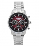 Casio Edifice Analoogkroonograaf Roostevabast terasest Punase sihverplaadiga Kvarts EFR-575D-4A 100M Meeste k&auml;ekell punane