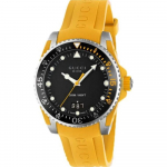Gucci YA136319 Dive Musta sihverplaadiga meeste k&auml;ekell 40 mm oranž