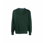 Polo Ralph Lauren S&uuml;gis/Talv 22 &Uuml;hev&auml;rviline logoga tikitud vabaaja &uuml;mmarguse kaelusega pikkade varrukatega dressipluus Meeste dressipluus Roheline 710766772-021 2XL