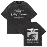 Trendikas T-s&auml;rk Bruno Mars The Romantic Album Vintage Pesuga Tuur Kahepoolse Prindiga T-s&auml;rk Meeste Mood L&uuml;hikeste Varrukatega T-s&auml;rgid Unisex S
