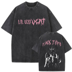 Pestud Vintage Rapper Lil Uzi Vert Tuuri T-s&auml;rgid Meeste Naiste Hip Hop Mood Retro Streetwear Puuvillane Vabaaja &Uuml;legabariidiline T-s&auml;rk M gray