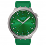 SWATCH Kvartsliikumine 30 Meetrit Veekindel Unisex &Scaron;veitsi Kell 47mm Roheline sihver Roostevabast terasest korpus Kummirihm SB07S101 roheline