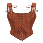 Roheline Victoria ajastu vintage vest naistele, k&uuml;lgmine t&otilde;mblukk ja eesmine paelkinnitus, tank korsett, punk gooti riided, seksikas korsett naistele L brown
