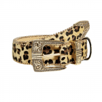 L&auml;&auml;ne Leopard Looma [Lamerry] V&ouml;&ouml;, Tr&uuml;kk, Neetidega, Y2K, Vintage, Punk, T&uuml;druk, T&auml;navastiil, Nahk, 108cm, Kuldne, Meeste, Naiste kuld