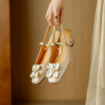 Retro ruudukujulise peaga lillepandlaga rihmaga uued naiste sandaalid 2025 suvi slingback keskmise kontsaga kontori- ja karj&auml;&auml;r kingad Sandalias Mujer 34