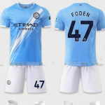 Man City 25/26 kodus&auml;rk #9 Haaland | Taevasinine triibuline komplekt | Kevin De Bruyne valik XS blue