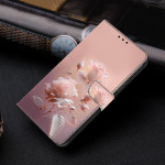 Maalitud lillemustriga nahast klapp-rahakott &uuml;mbris iPhone'ile 6 6s 7 8 X Xs Xr 11 12 13 Mini Pro Max SE 2020/22 Rahakott&uuml;mbris iPhone 12 13 Mini