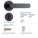 Tuya Wifi Ttlock App K&auml;epidemega Nutikas S&otilde;rmej&auml;lje Ukselukk Puidust Digitaalse Ligip&auml;&auml;su ja Pilveandmete Salvestamise Valikuga (as the picture,Without Mortise&Tuya(Ble))