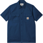 Carhartt WIP SS24 L&uuml;hikeste varrukatega Master s&auml;rk Ruudukujuline silt Rinnatasku Nupp L&uuml;hikeste varrukatega s&auml;rk Unisex s&auml;rgid Tume-sinine I027580-1ZF-XX S blue