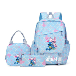 Stitch &Otilde;pilase Seljakott 3-osaline Komplekt Suure Mahutavusega Koolikott L&otilde;unakott K&uuml;laliskott 3pcs sinine