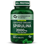 Carbamide Forte 100% Orgaaniline Spirulina Tabletid 2000 mg Portsjoni kohta - Orgaanilised Spirulina Pulbri Tabletid | Toetab Energiat, Immuunsust ja Detoksifikatsiooni | Sert
