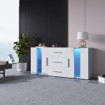 Kapp Kummut Kapid Buffetkapp Panipaigukapp Kapp&uuml;ks TV-kapp, Madal kapp, LED-valgustusega S&ouml;&ouml;gituppa Elutuppa, 140*35*70cm 140 x 35 x 70 cm valge