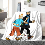 1 tk Tintini seiklused Hooaeg Kolm flanellitekk &Uuml;lipehme Armas Mugavustekk Reisimiseks Voodipesu Diivan Diivanitekk Y73034 150cmx180cm