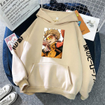 Anime My Hero Academia Patchwork Swaetshirts Naistele/Meestele Harajuku Manga Naljakas Hawks Linnupoiss Tr&uuml;kiga Talvine Soe Streetwear Kapuutsiga M beige