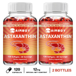 Astaksantiin 12 mg 120 pehmet kapslit &mdash; Antioks&uuml;dandi tugi, Immuuns&uuml;steemi tugi, Igap&auml;evane heaolu 120*2
