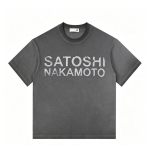 Satoshi Nakamoto Vintage Pesitud Puuvillane Graafiline T-s&auml;rk Unisex &Uuml;lem&otilde;&otilde;duline L&uuml;hikeste Varrukatega T-s&auml;rk M gray