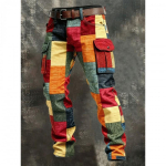Meeste Prinditud Sirge L&otilde;ikega Vabaaja T&ouml;&ouml;riided Teksap&uuml;ksid V&ouml;&ouml;ga Keskmise V&ouml;&ouml;kohaga Veniv Denim P&uuml;ksid Igap&auml;evaseks Kandmiseks 4XL red