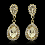 Naiste Deluxe Waterdrop Crystal Rhinestone Dangle K&otilde;rvar&otilde;ngad Pulmad Pruudi ehted
