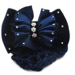 Moodne satiin naiste kivist barrette juukseklambri kate Bowknot v&otilde;rk kukkel Snood